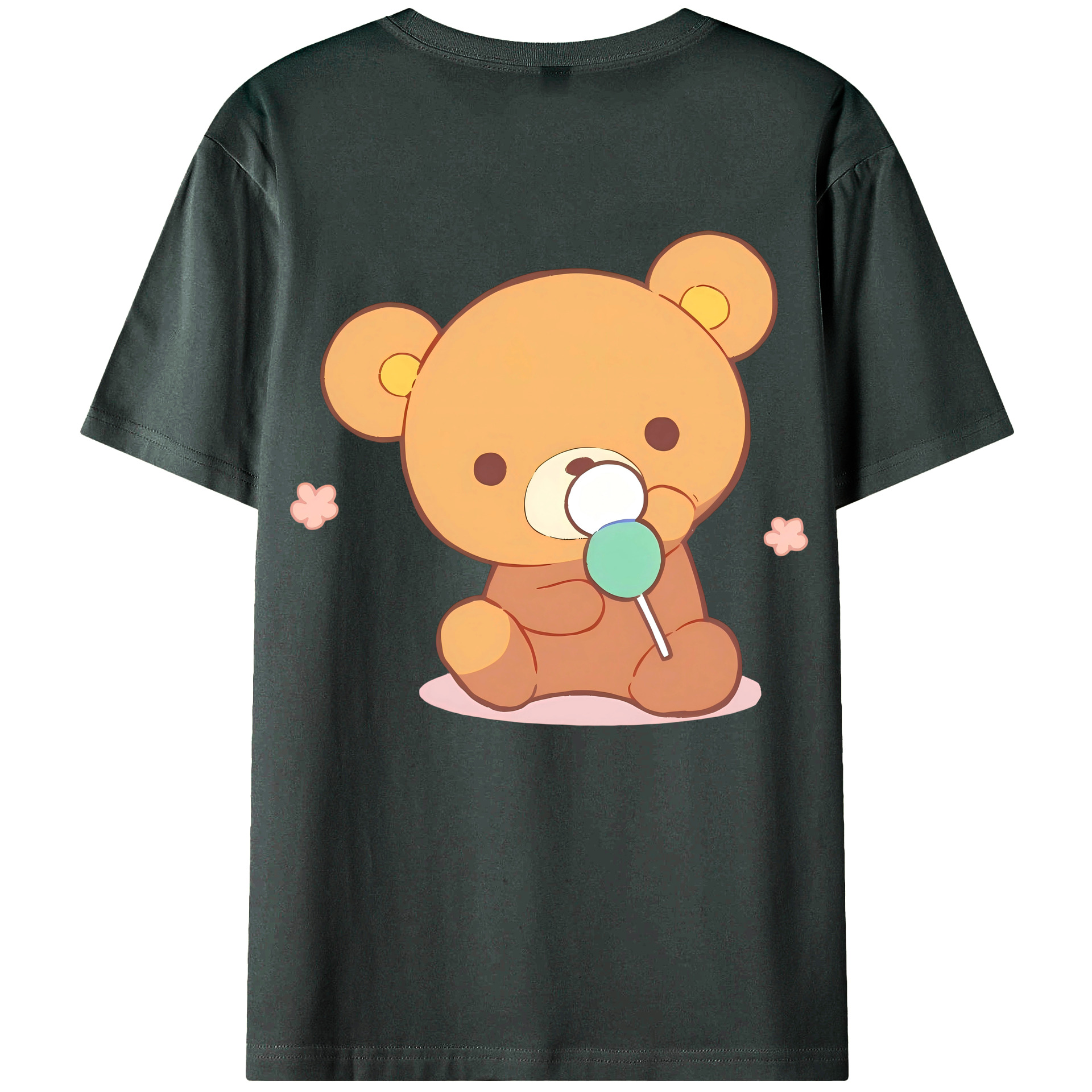 （画像用） リラックマ リラックマ キイロイトリ Rilakkuma Korilakkuma Kiiroitori 綿100％ メンズ半袖Tシャツ（バックプリント） 通気性